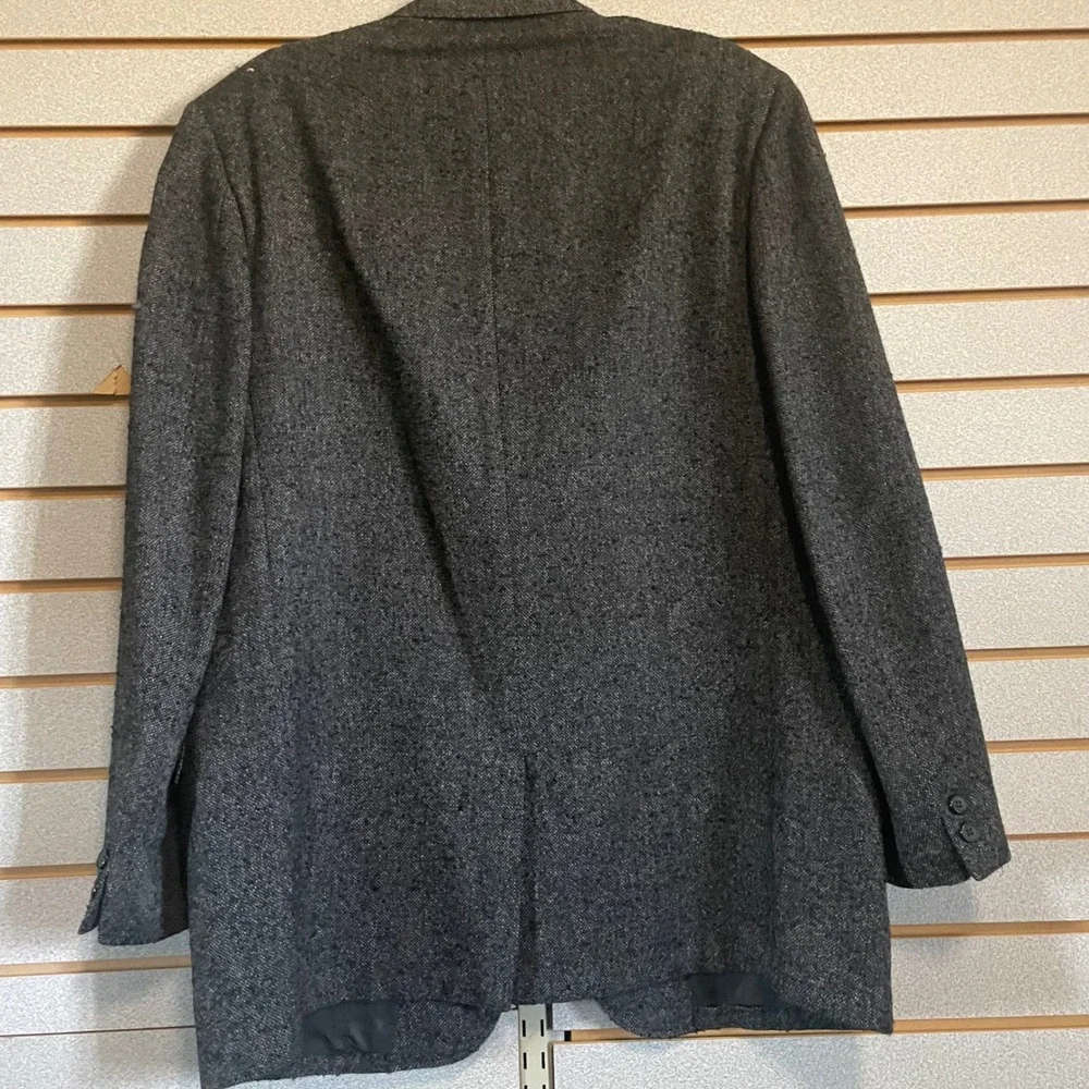 Vintage May D&F Denver Mens Gray Herringbone Wool Sport Coat‎ Blazer 44 Long